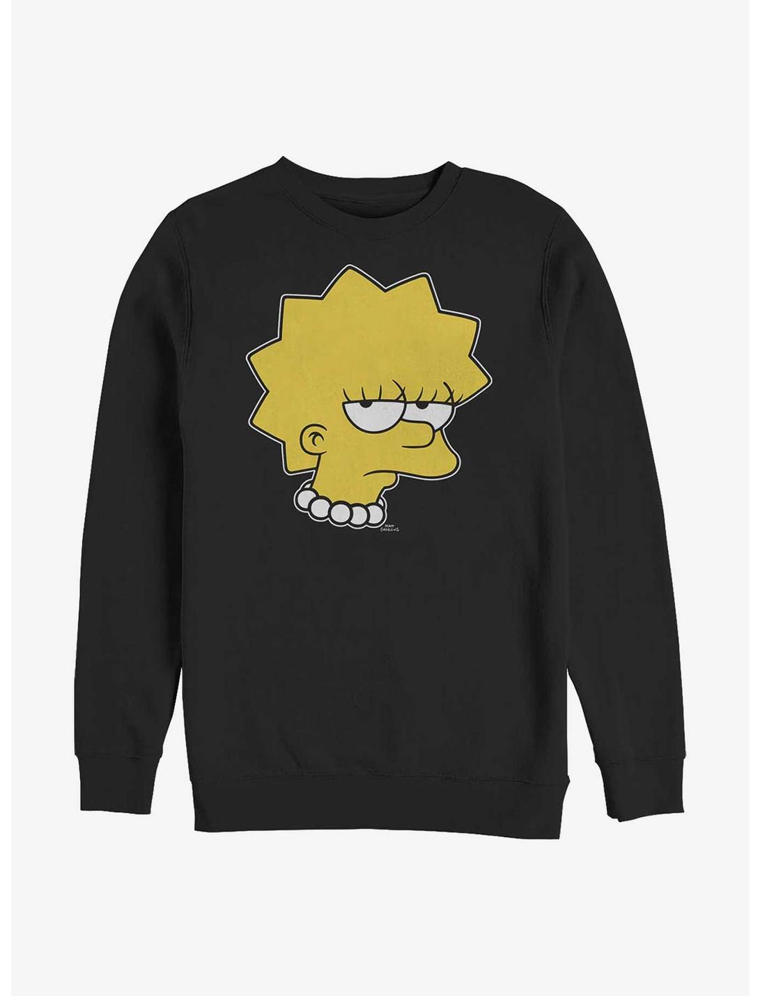 The Simpsons Unamused Lisa Sweatshirt, BLACK, hi-res