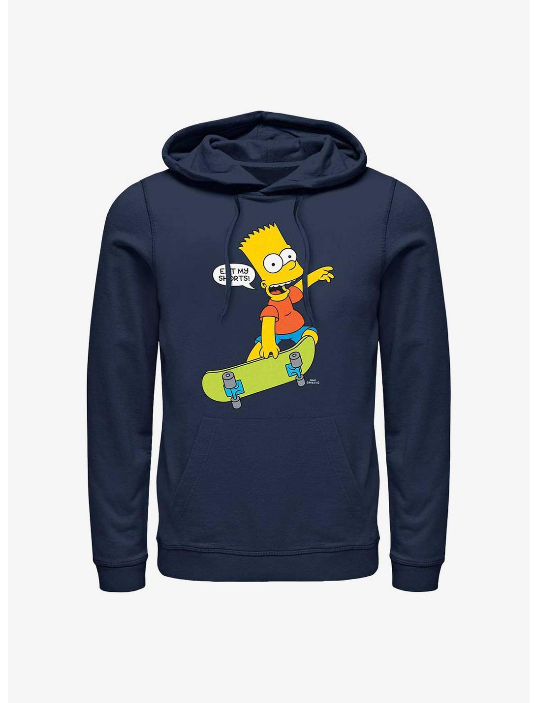 The Simpsons Skateboard Bart Eat My Shorts Hoodie, NAVY, hi-res