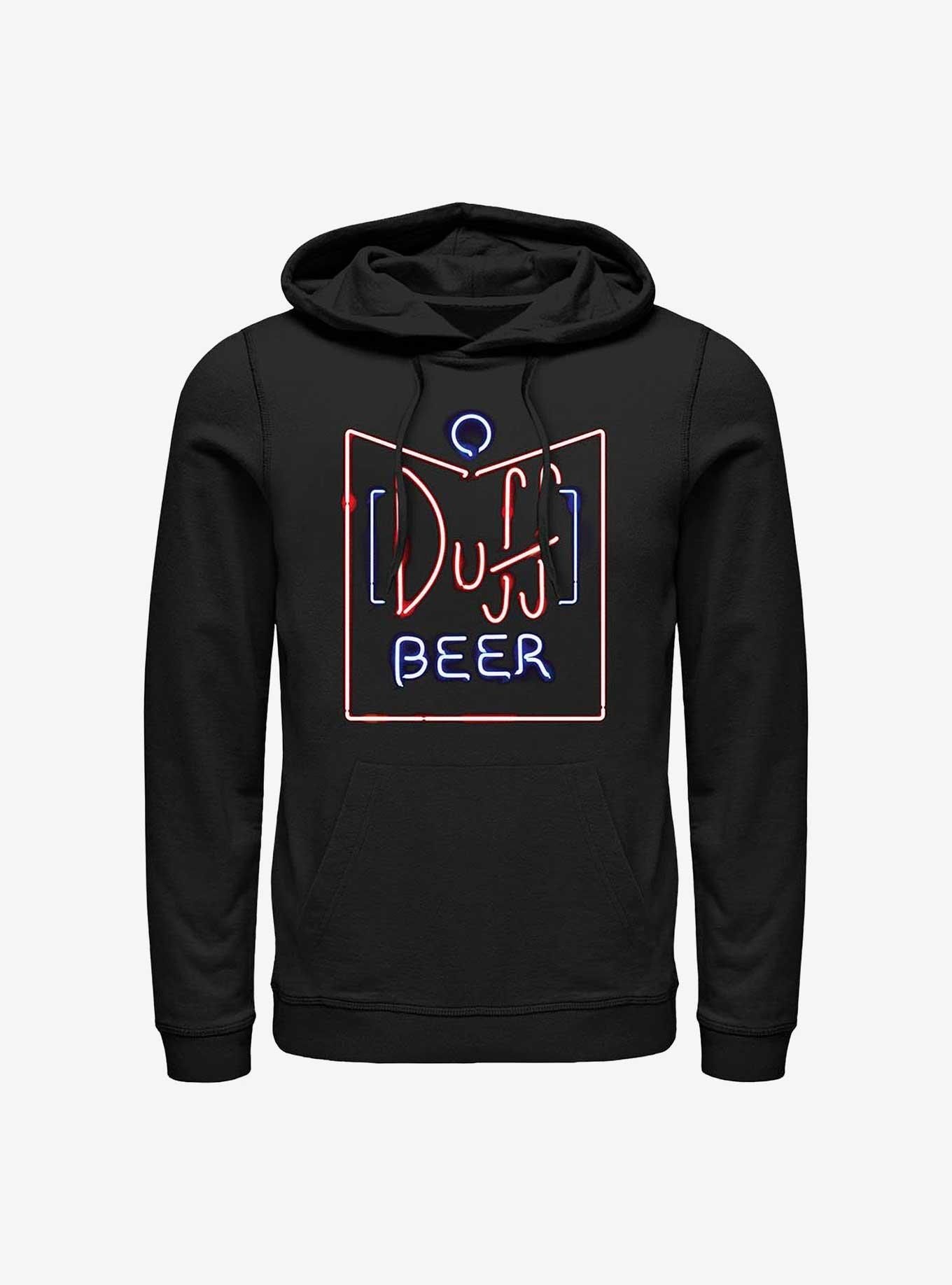 The Simpsons Duff Beer Neon Sign Hoodie, BLACK, hi-res