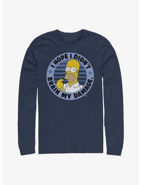 Plus Size The Simpsons Homer Brain My Damage Long-Sleeve T-Shirt, , hi-res