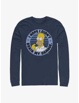 The Simpsons Homer Brain My Damage Long-Sleeve T-Shirt, NAVY, hi-res