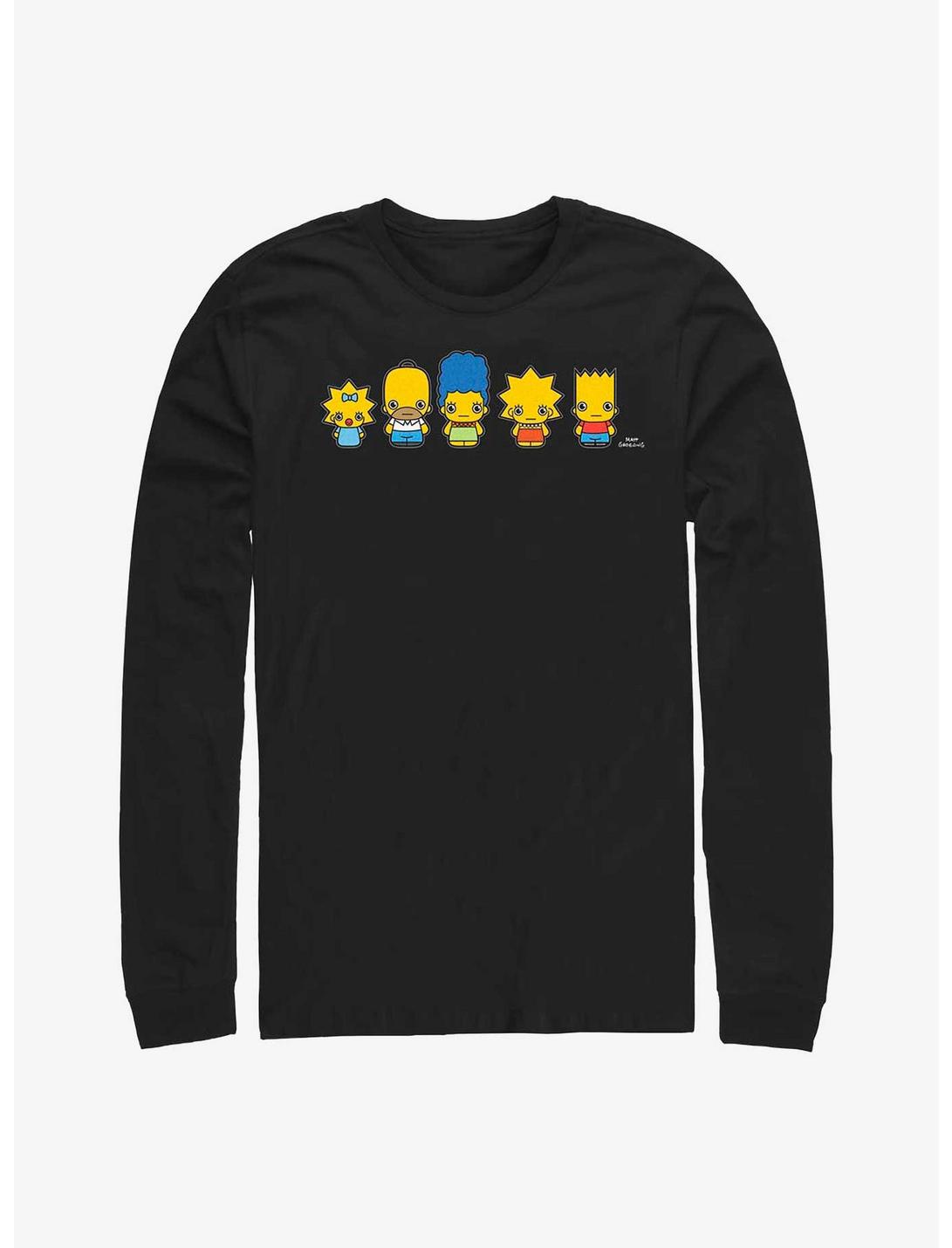 The Simpsons Chibi Lineup Long-Sleeve T-Shirt, BLACK, hi-res