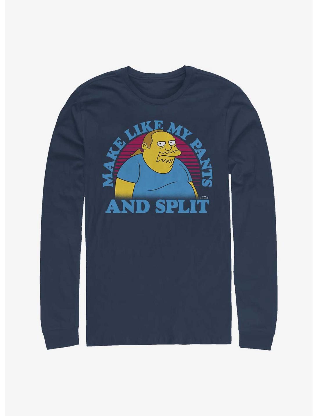 The Simpsons Comic Guy Split Long-Sleeve T-Shirt, NAVY, hi-res