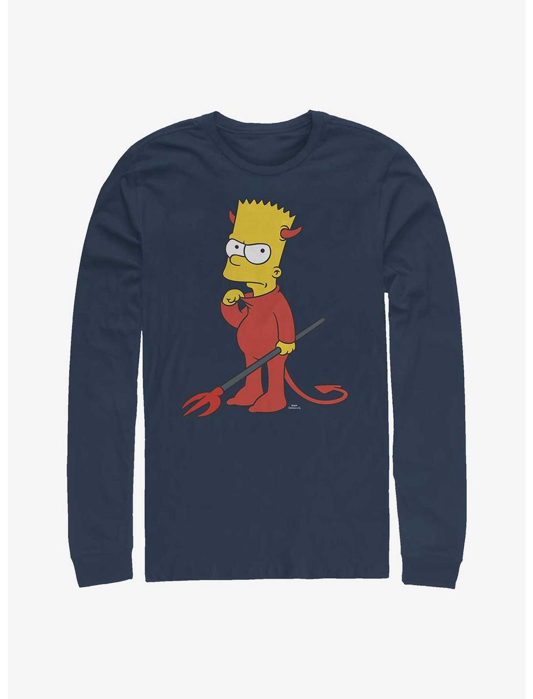 The Simpsons Devil Bart Long-Sleeve T-Shirt, NAVY, hi-res