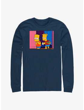 The Simpsons Doppleganger Bart Long-Sleeve T-Shirt, NAVY, hi-res