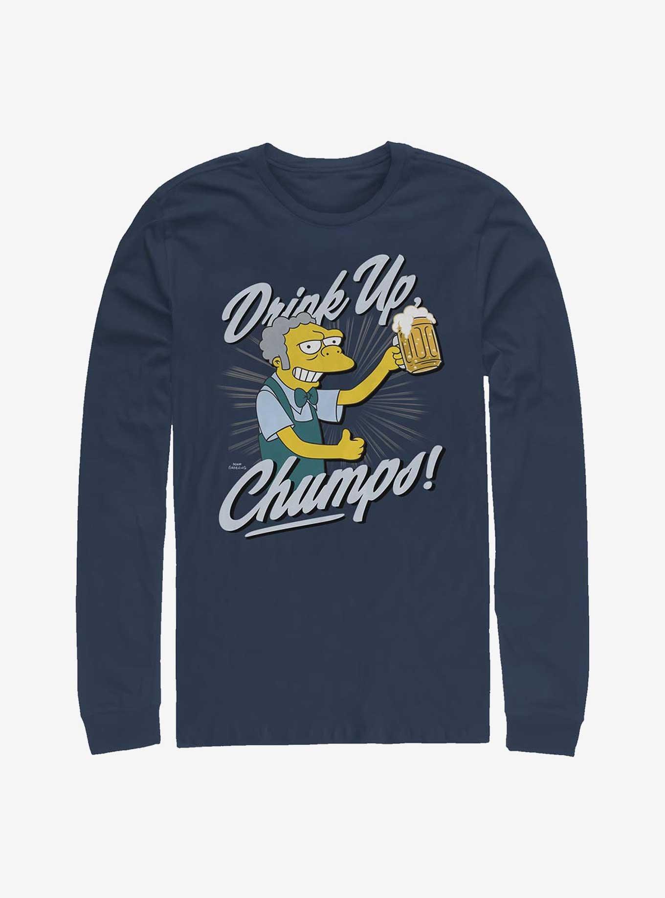 The Simpsons Drink Up Moe Long-Sleeve T-Shirt, NAVY, hi-res