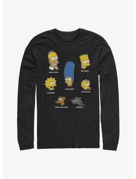 The Simpsons Family Faces Long-Sleeve T-Shirt, , hi-res
