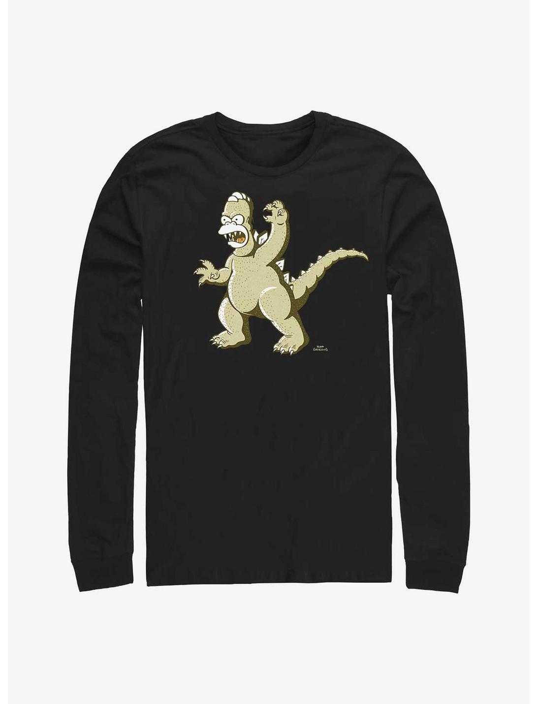 The Simpsons Godzilla Homer Long-Sleeve T-Shirt, BLACK, hi-res