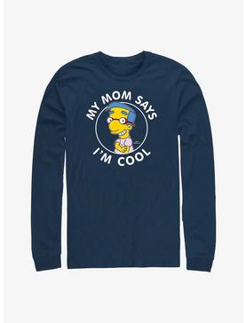 The Simpsons Milhouse Mom Says I'm Cool Long-Sleeve T-Shirt, NAVY, hi-res