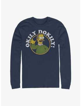 The Simpsons Okily Dokily! Flanders Long-Sleeve T-Shirt, NAVY, hi-res
