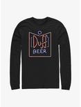 The Simpsons Duff Beer Neon Sign Long-Sleeve T-Shirt, BLACK, hi-res