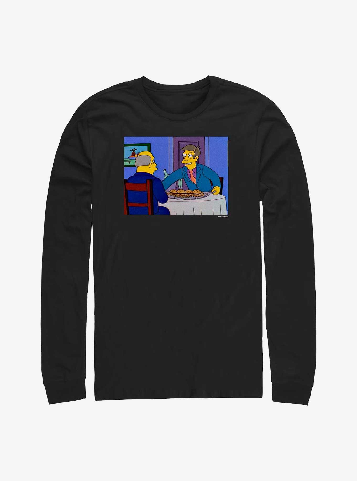 The Simpsons Steamed Hams Long-Sleeve T-Shirt, BLACK, hi-res