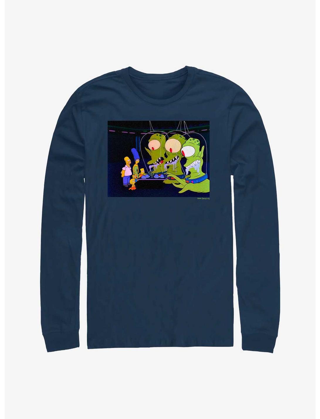 The Simpsons Treehouse Of Horrow Episode One Aliens Long-Sleeve T-Shirt, NAVY, hi-res
