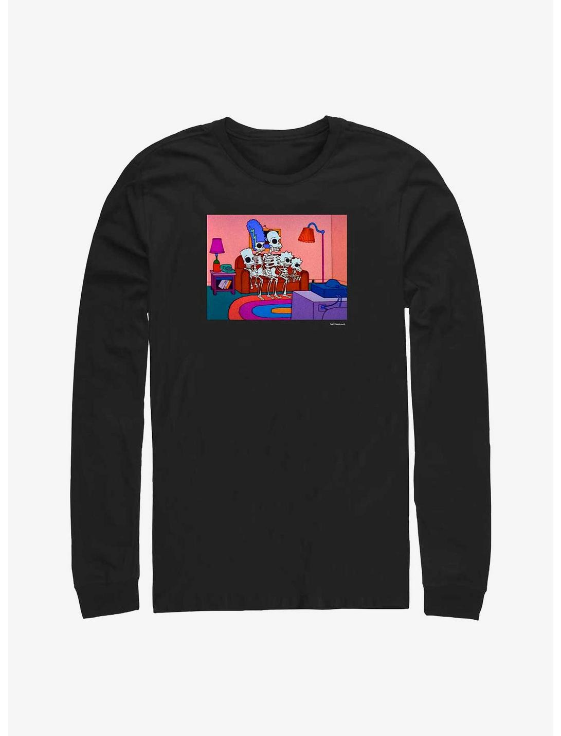 The Simpsons Treehouse Of Horror Intro Couch Long-Sleeve T-Shirt, BLACK, hi-res