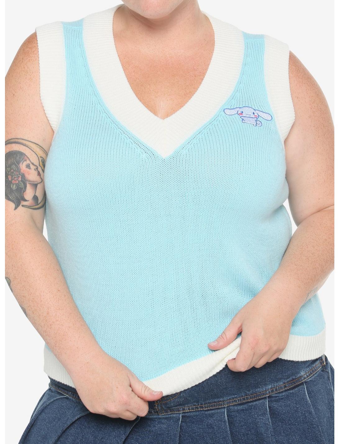 Cinnamoroll Embroidery Girls Sweater Vest Plus Size, MULTI, hi-res
