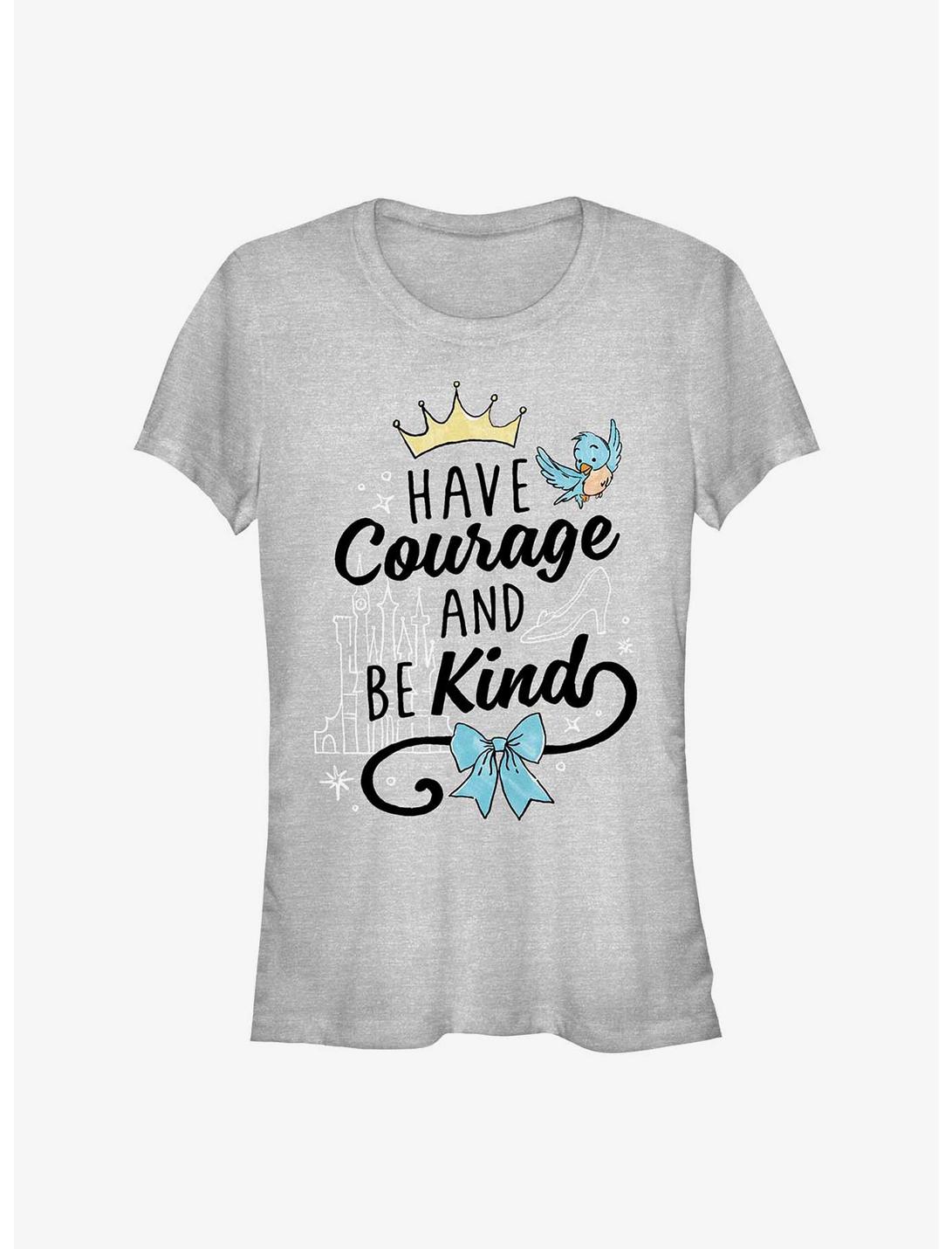 Disney Cinderella Have Courage And Be Kind Doodle Girls T-Shirt, ATH HTR, hi-res