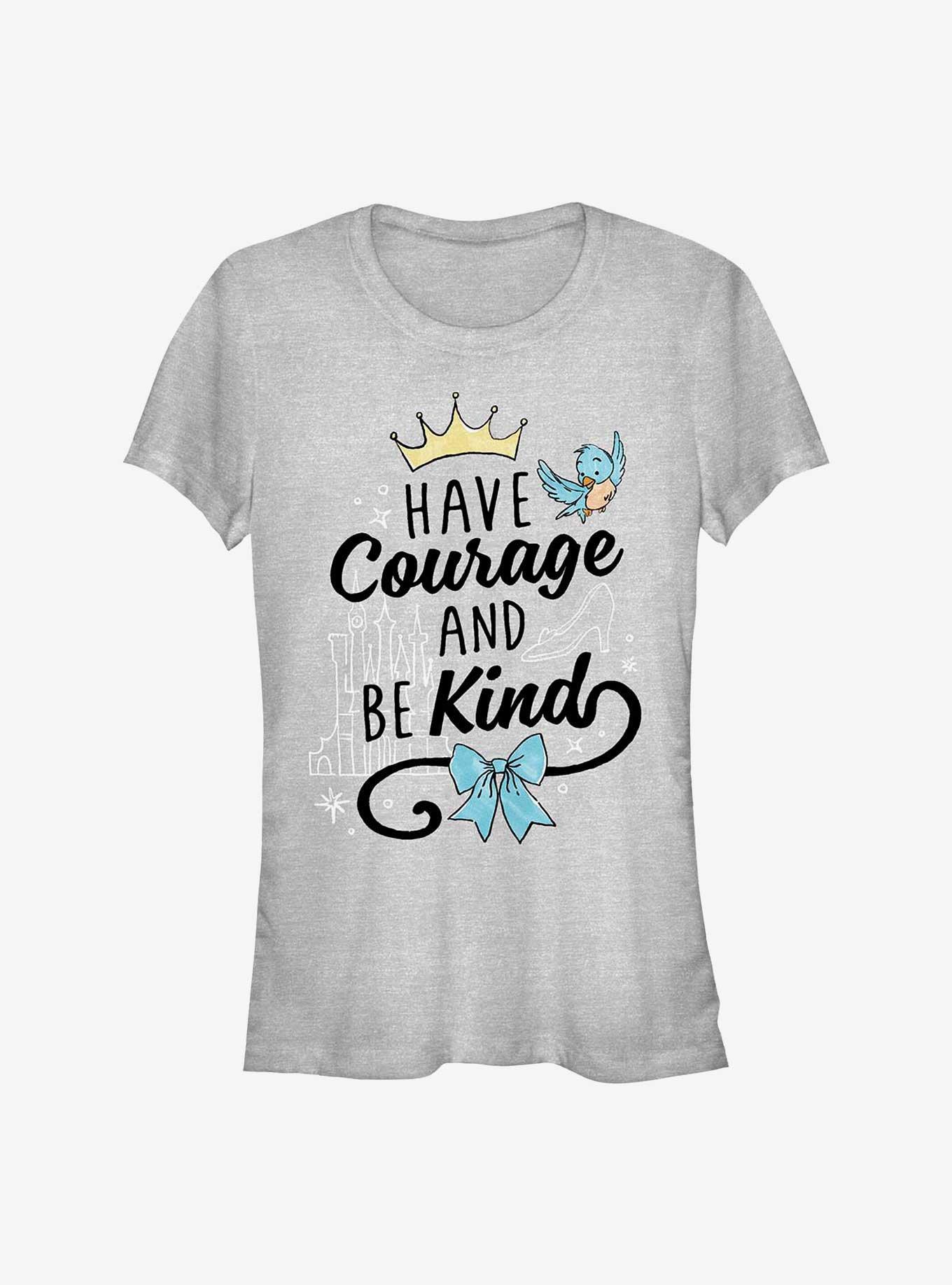 Disney Cinderella Have Courage And Be Kind Doodle Girls T-Shirt, ATH HTR, hi-res