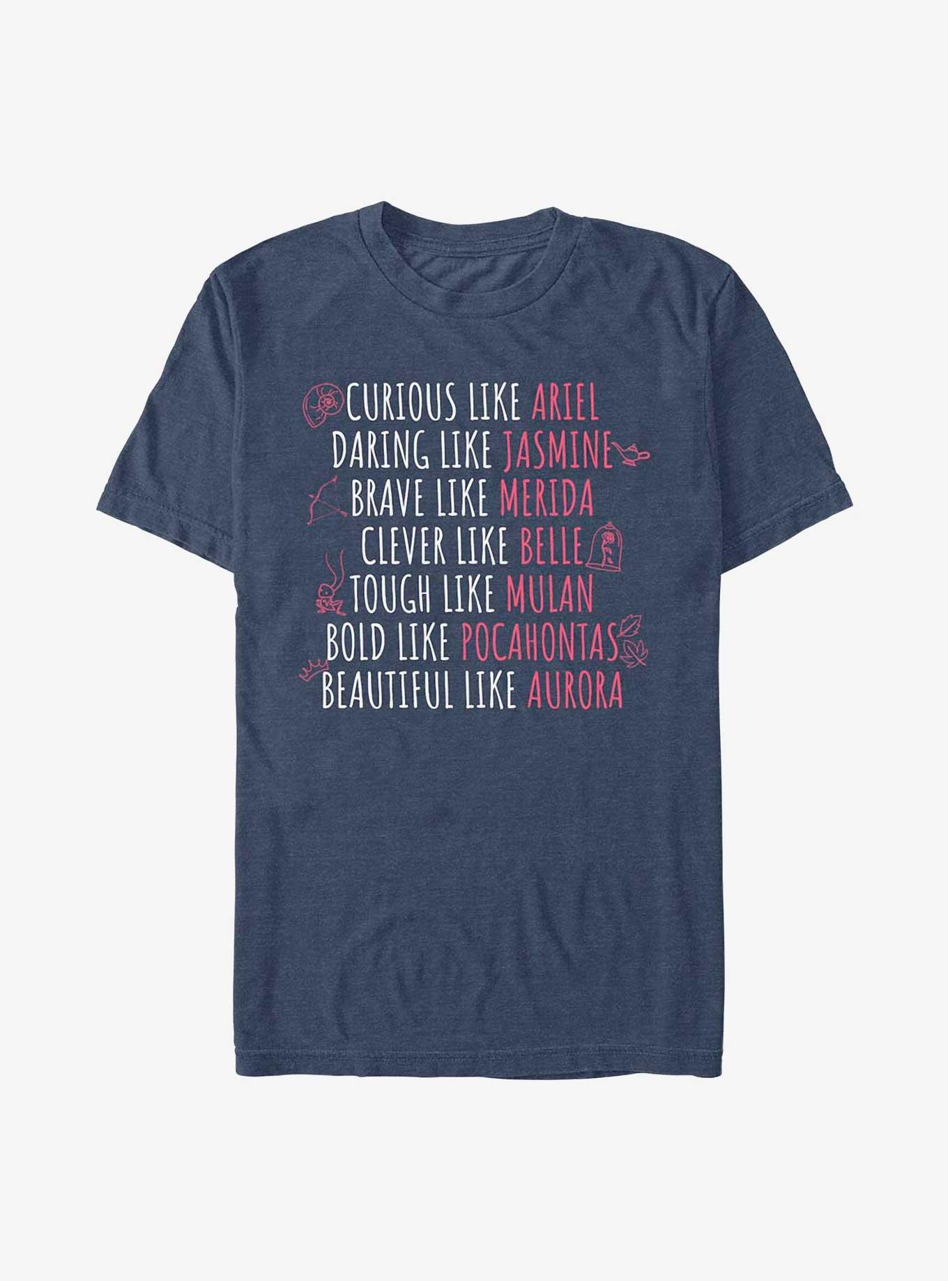 Disney Princess Character Traits T-Shirt, NAVY HTR, hi-res