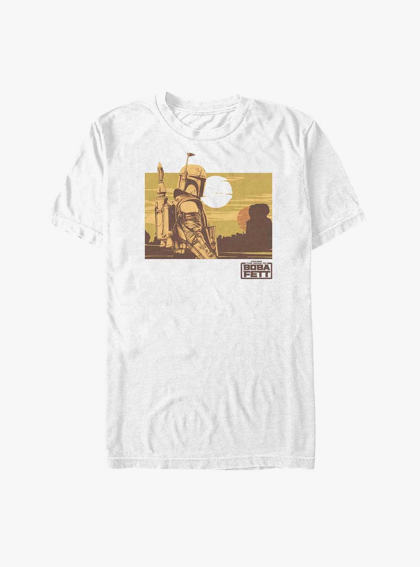 Star Wars The Book Of Boba Fett Boba Landscape T-Shirt, WHITE, hi-res