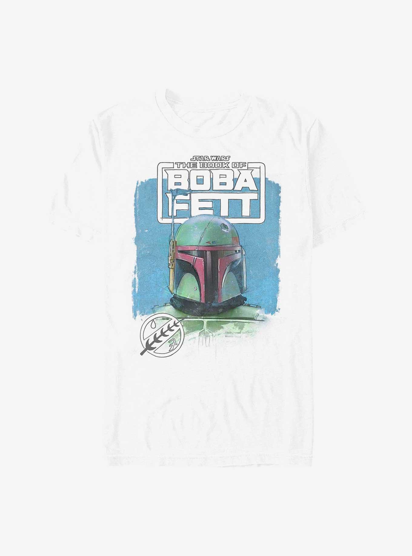 Star Wars The Book Of Boba Fett Boba Sketch T-Shirt, WHITE, hi-res