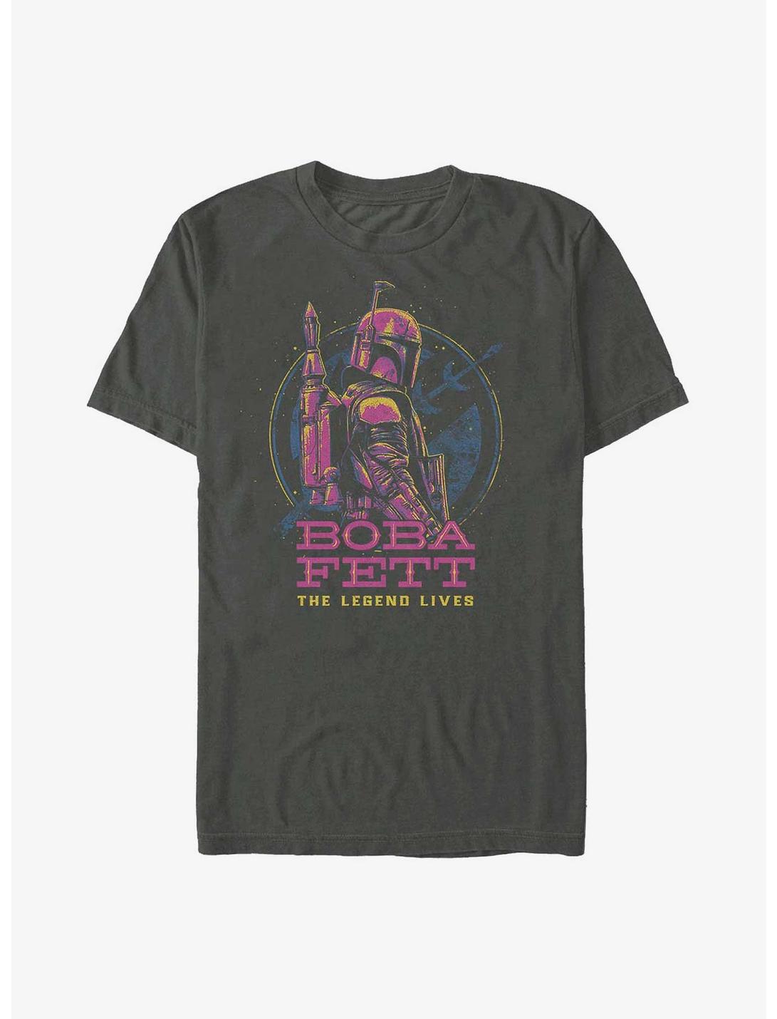 Star Wars The Book Of Boba Fett Neon Boba T-Shirt, CHARCOAL, hi-res