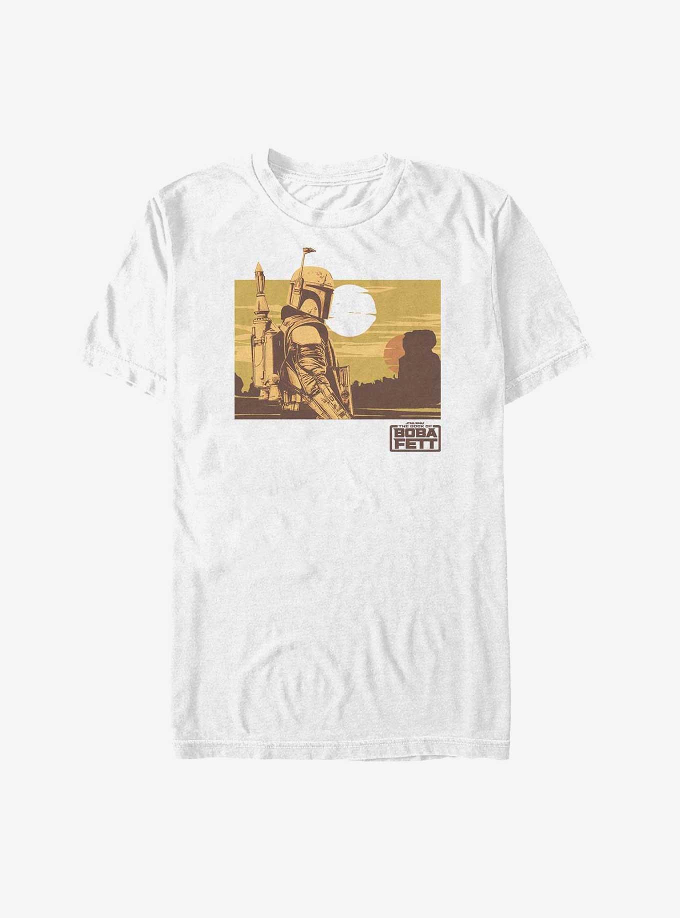 Star Wars: The Book Of Boba Fett Boba Fett Landscape T-Shirt, WHITE, hi-res