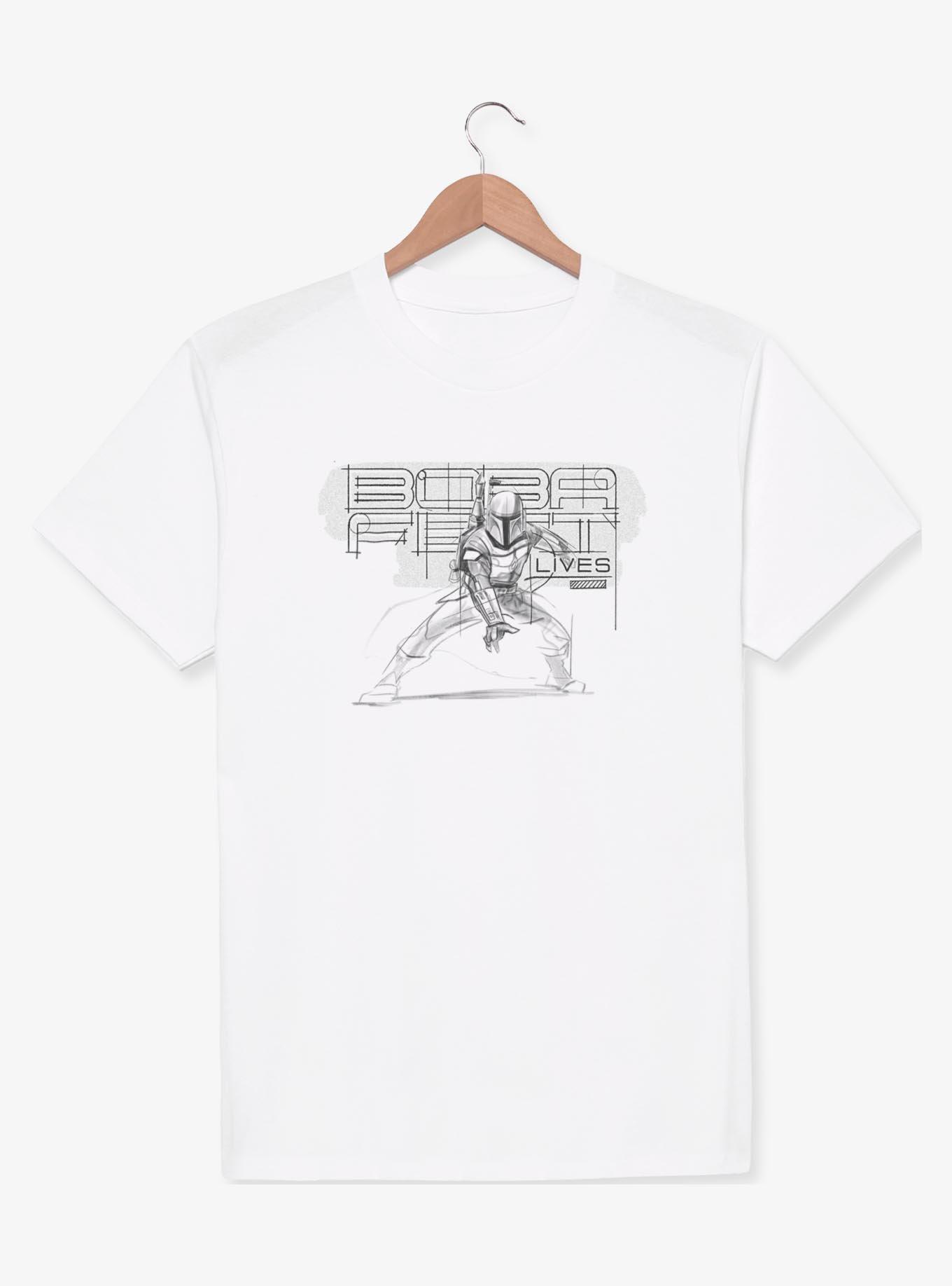 Star Wars: The Book Of Boba Fett Boba Fett Lives Pencil Sketch T-Shirt