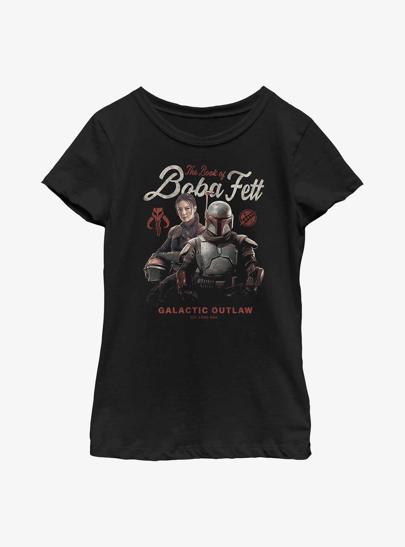 Star Wars: The Book Of Boba Fett Galactic Outlaw Established Long Ago Youth Girls T-Shirt, , hi-res