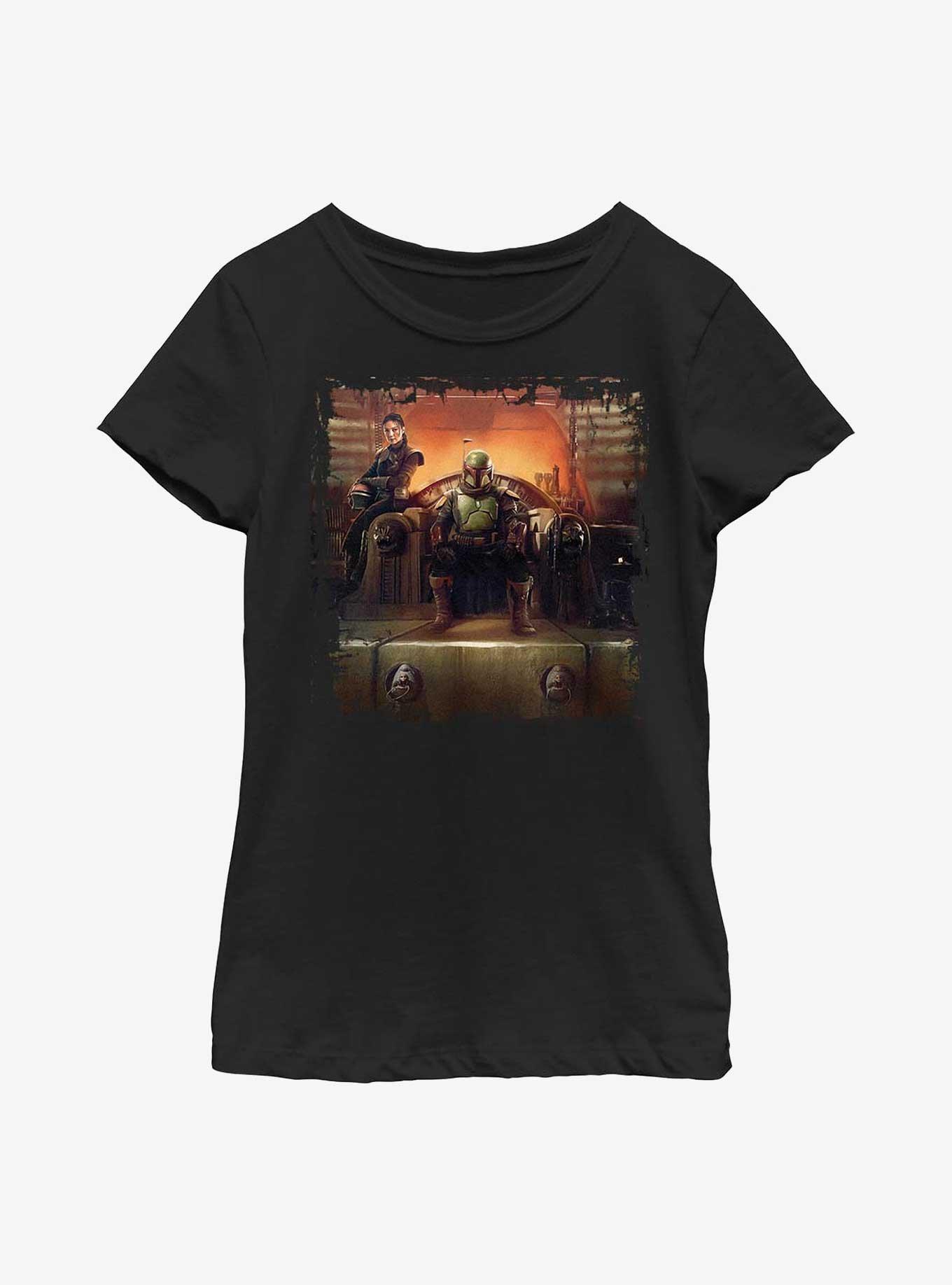 Star Wars: The Book Of Boba Fett Painted Throne Youth Girls T-Shirt, , hi-res