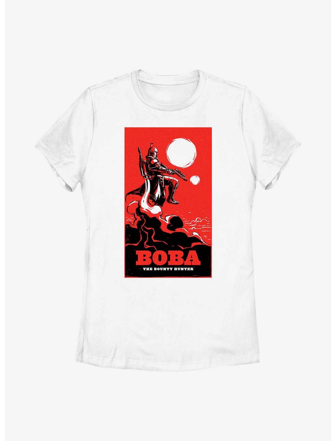 Star Wars: The Book Of Boba Fett Bounty Hunter Poster Womens T-Shirt, WHITE, hi-res