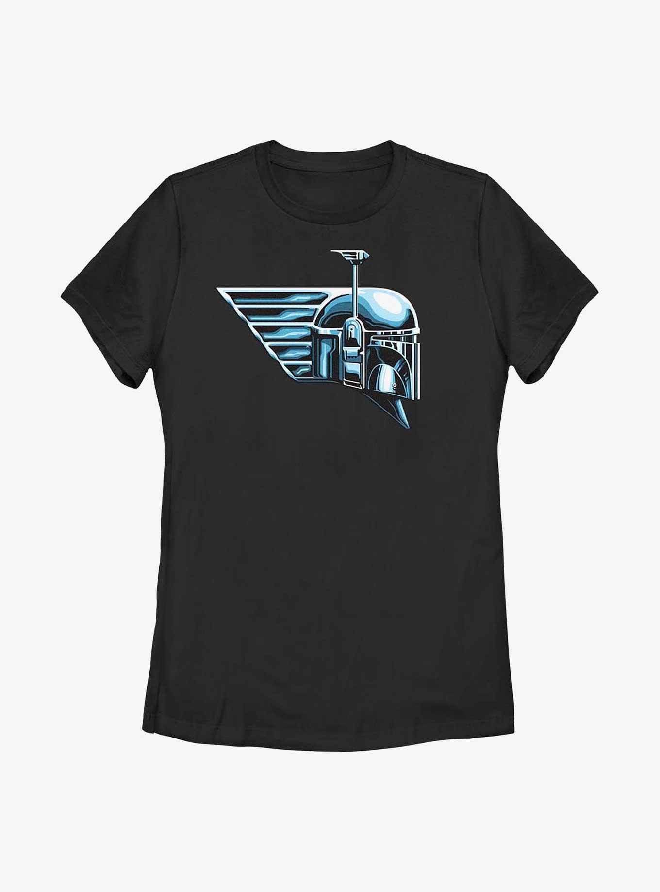 Star Wars: The Book Of Boba Fett Chrome Helmet Womens T-Shirt, BLACK, hi-res