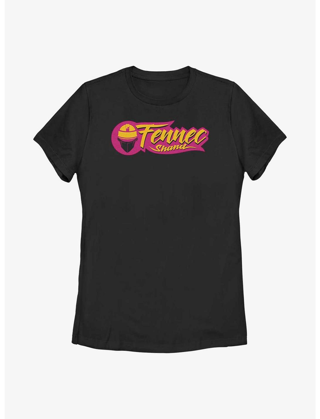Star Wars: The Book Of Boba Fett Fennec Calligraphy Logo Womens T-Shirt, BLACK, hi-res