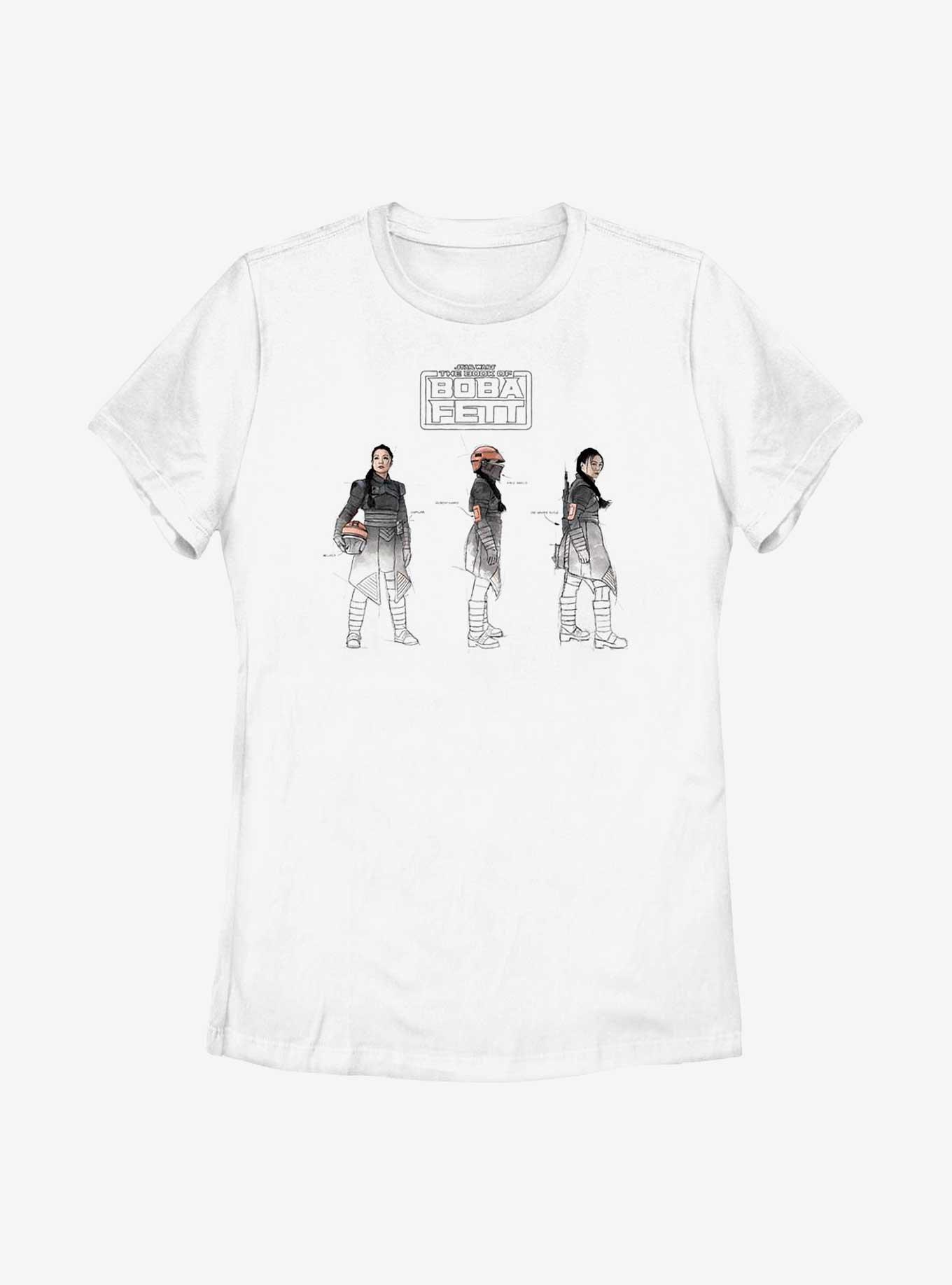 Star Wars: The Book Of Boba Fett Fennec Painted Sketches Womens T-Shirt, , hi-res