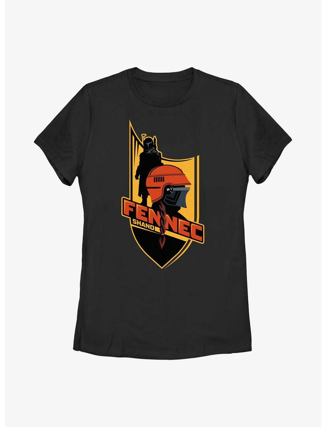 Star Wars: The Book Of Boba Fett Fennec Shand Shield Womens T-Shirt, BLACK, hi-res