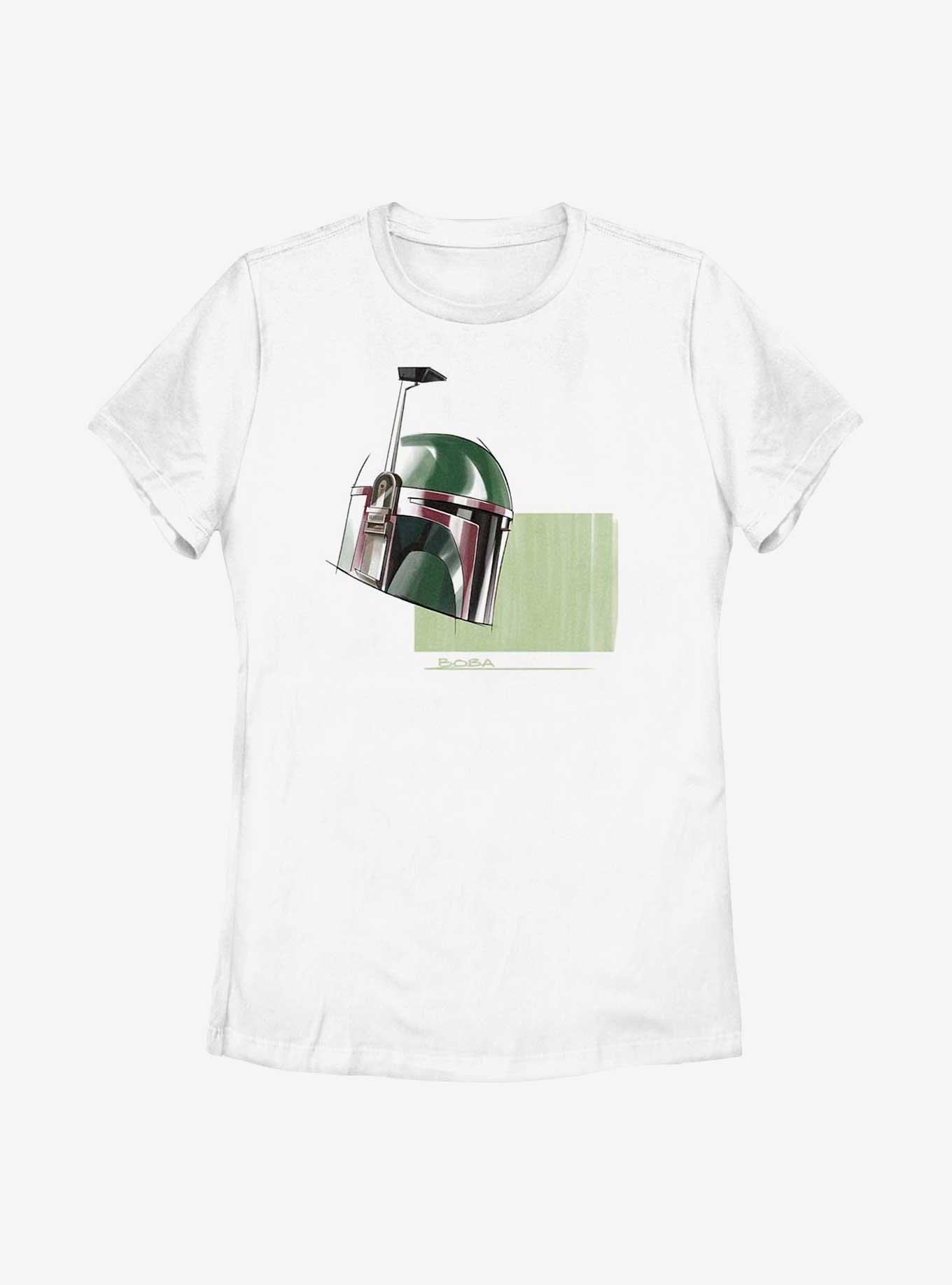 Star Wars: The Book Of Boba Fett Helmet Drawing Womens T-Shirt, , hi-res