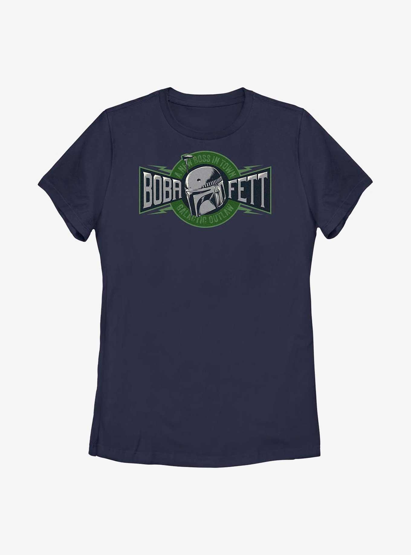 Star Wars: The Book Of Boba Fett New Boss In Town Womens T-Shirt, NAVY, hi-res