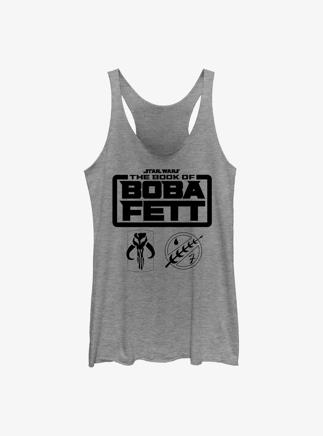 Star Wars: The Book Of Boba Fett Armor Logos Womens Tank Top, GRAY HTR, hi-res