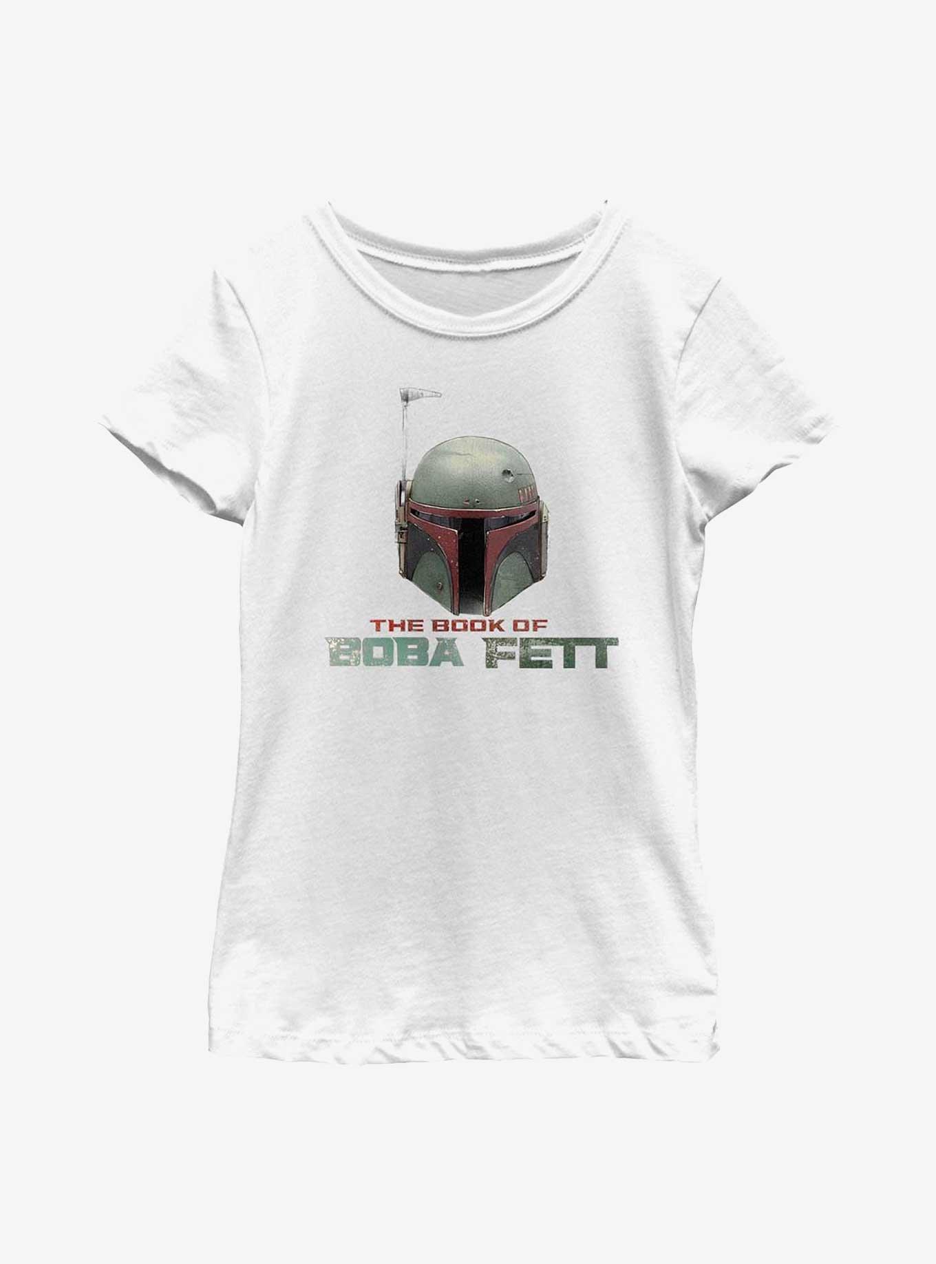 Star Wars: The Book Of Boba Fett Helmet Youth Girls T-Shirt, WHITE, hi-res