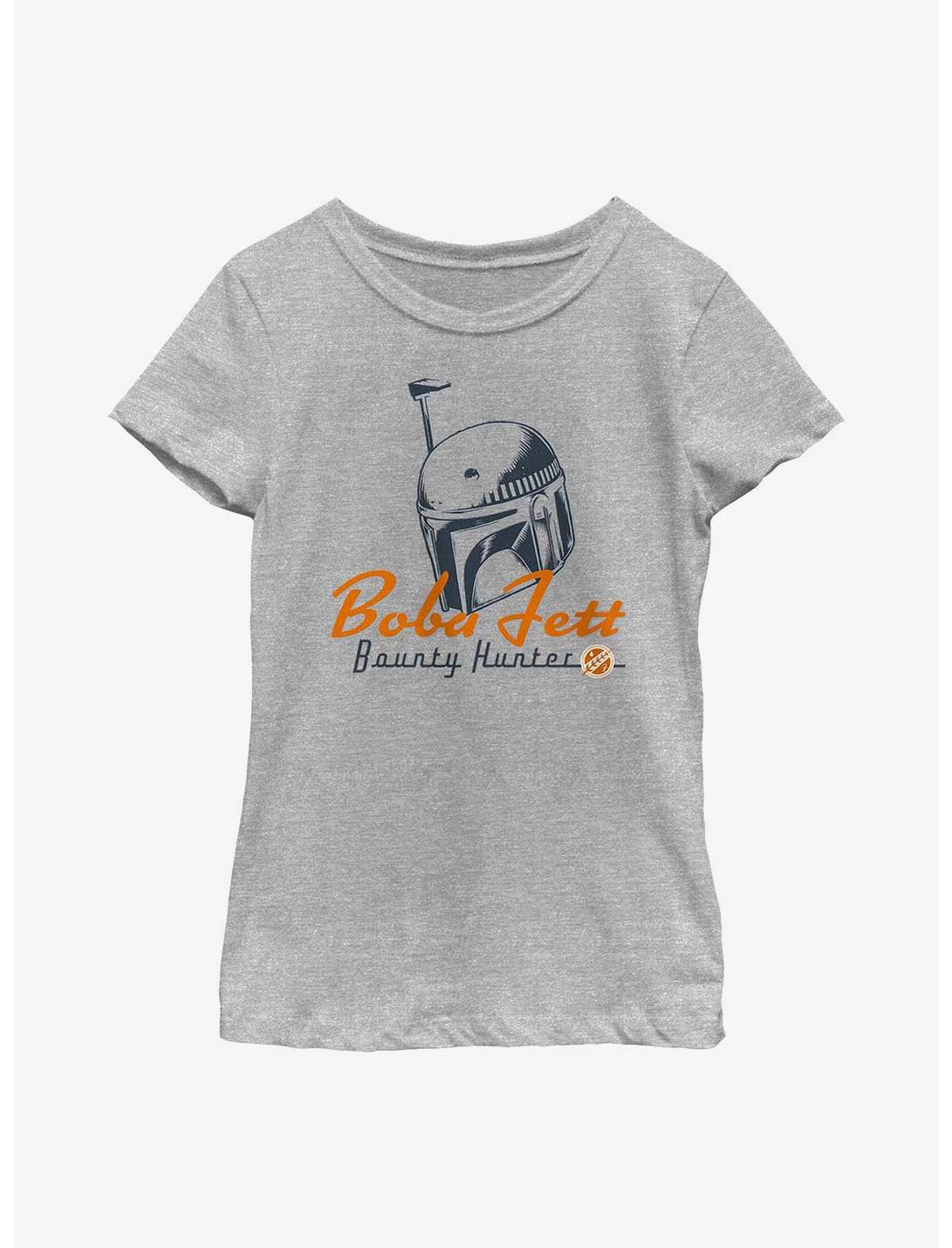 Star Wars: The Book Of Boba Fett Bounty Hunter Helmet Youth Girls T-Shirt, ATH HTR, hi-res