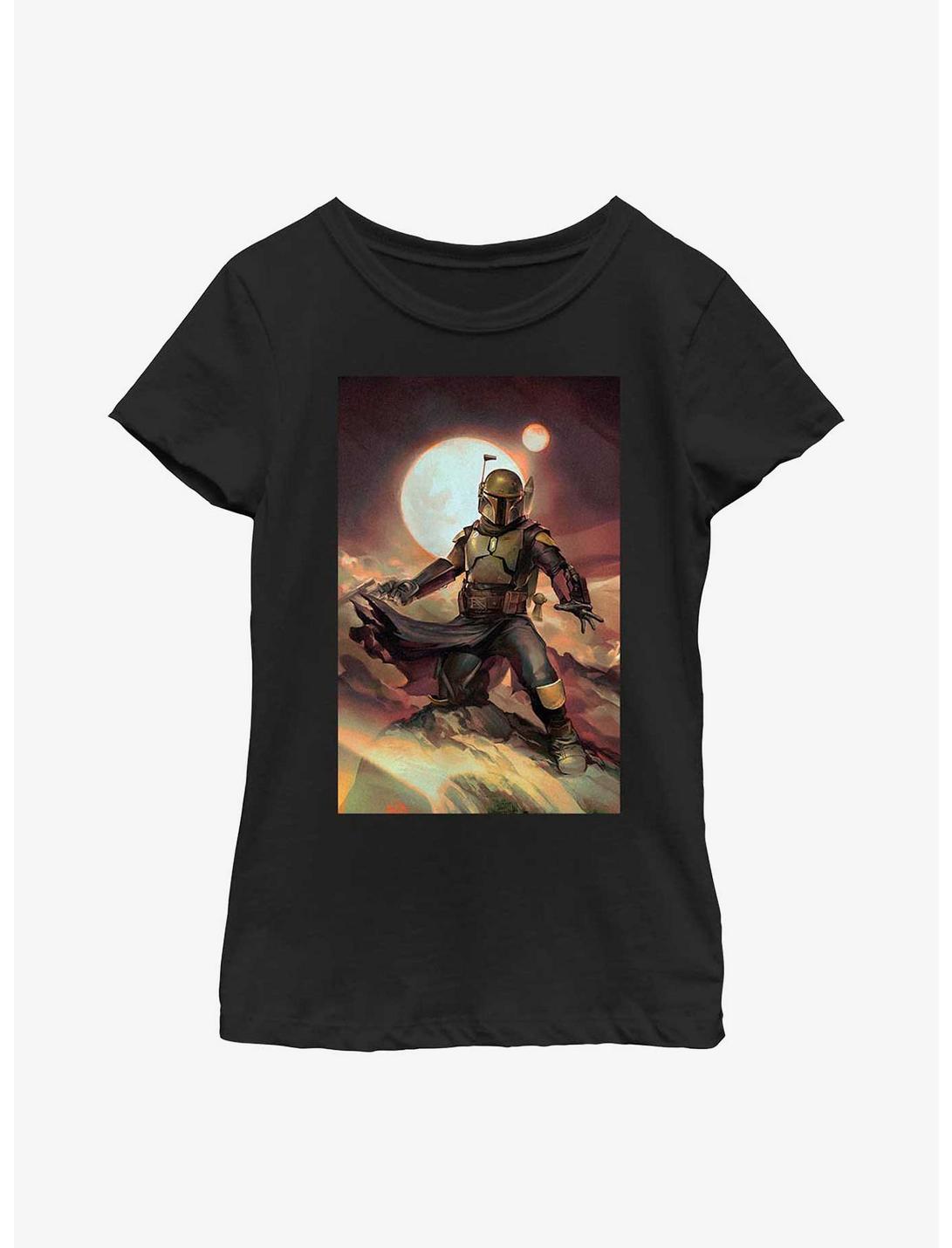 Star Wars: The Book Of Boba Fett Painting Youth Girls T-Shirt, BLACK, hi-res