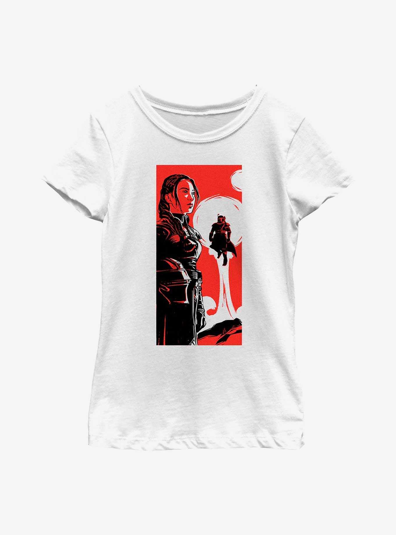 Star Wars: The Book Of Boba Fett Fennec & Boba Fett Poster Youth Girls T-Shirt, , hi-res