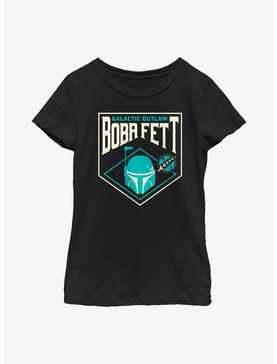 Star Wars: The Book Of Boba Fett Galactic Outlaw Badge Youth Girls T-Shirt, , hi-res