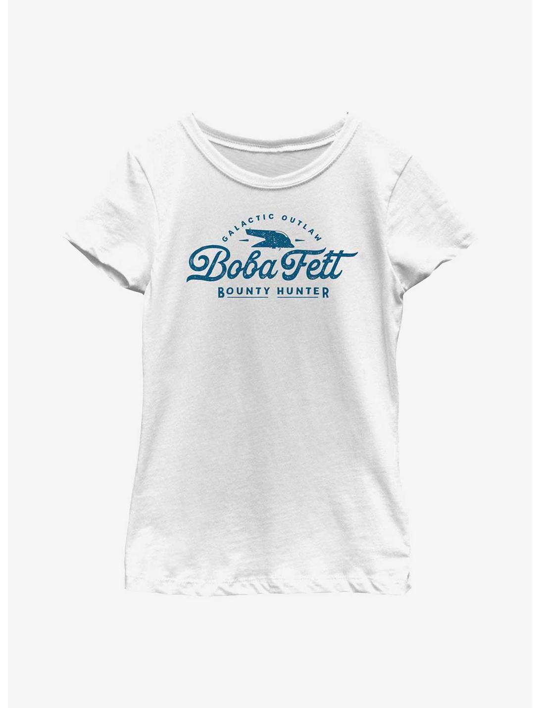 Star Wars: The Book Of Boba Fett Galactic Outlaw Boba Fett Youth Girls T-Shirt, WHITE, hi-res