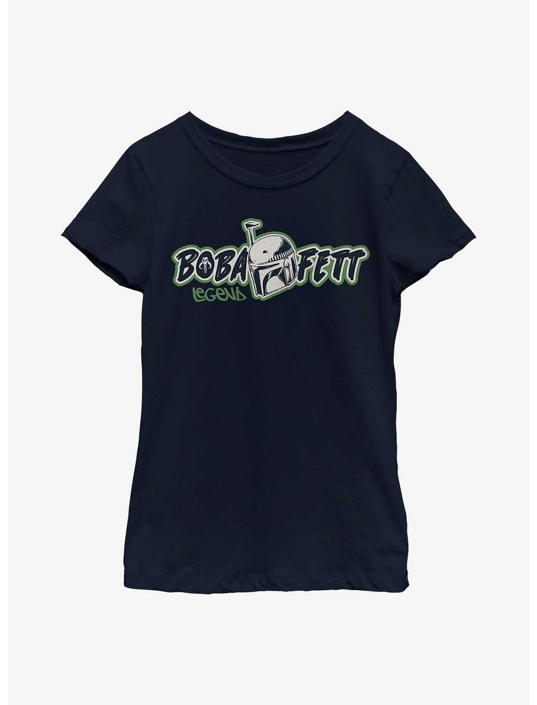 Star Wars: The Book Of Boba Fett Legend Youth Girls T-Shirt, NAVY, hi-res