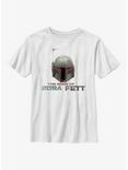 Star Wars: The Book Of Boba Fett Helmet Youth T-Shirt, WHITE, hi-res