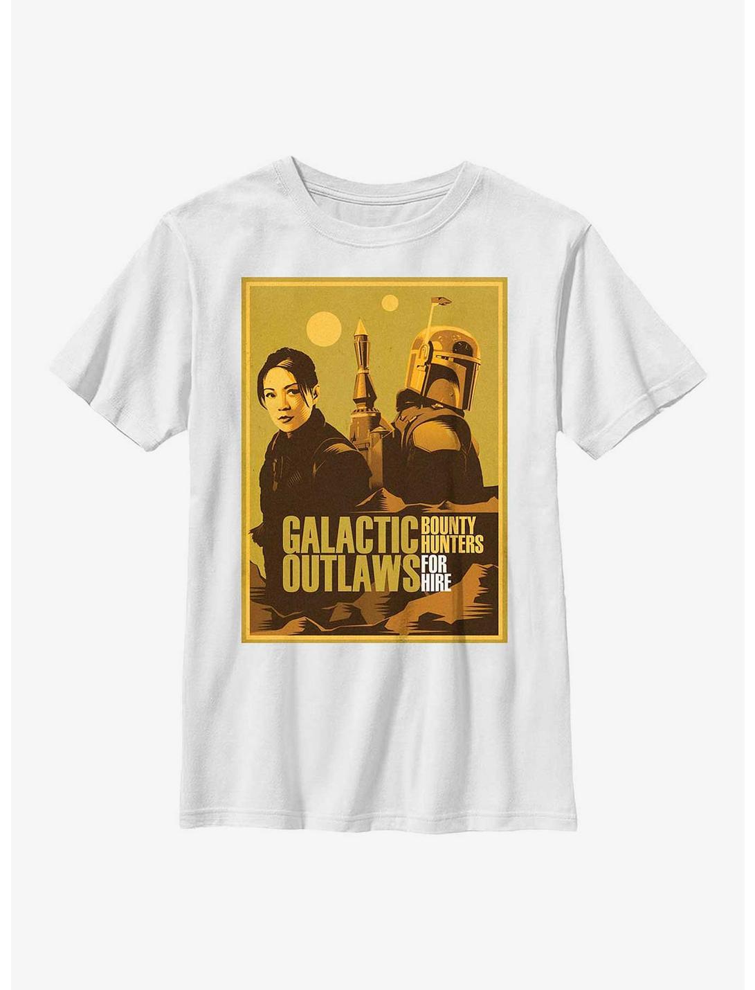 Star Wars: The Book Of Boba Fett Fennec & Boba Fett Galactic Outlaws Youth T-Shirt, WHITE, hi-res