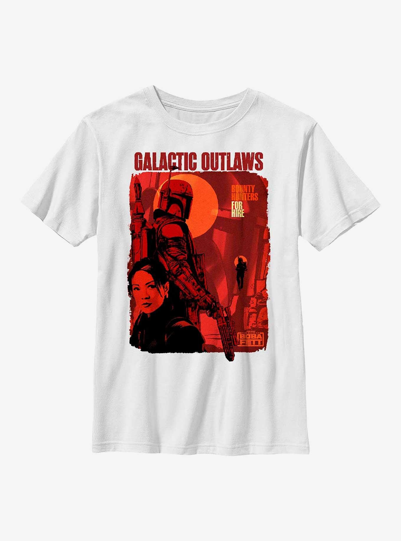 Star Wars: The Book Of Boba Fett Bounty Hunters For Hire Youth T-Shirt, WHITE, hi-res