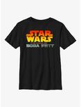 Star Wars: The Book Of Boba Fett Sunset Logo Youth T-Shirt, BLACK, hi-res