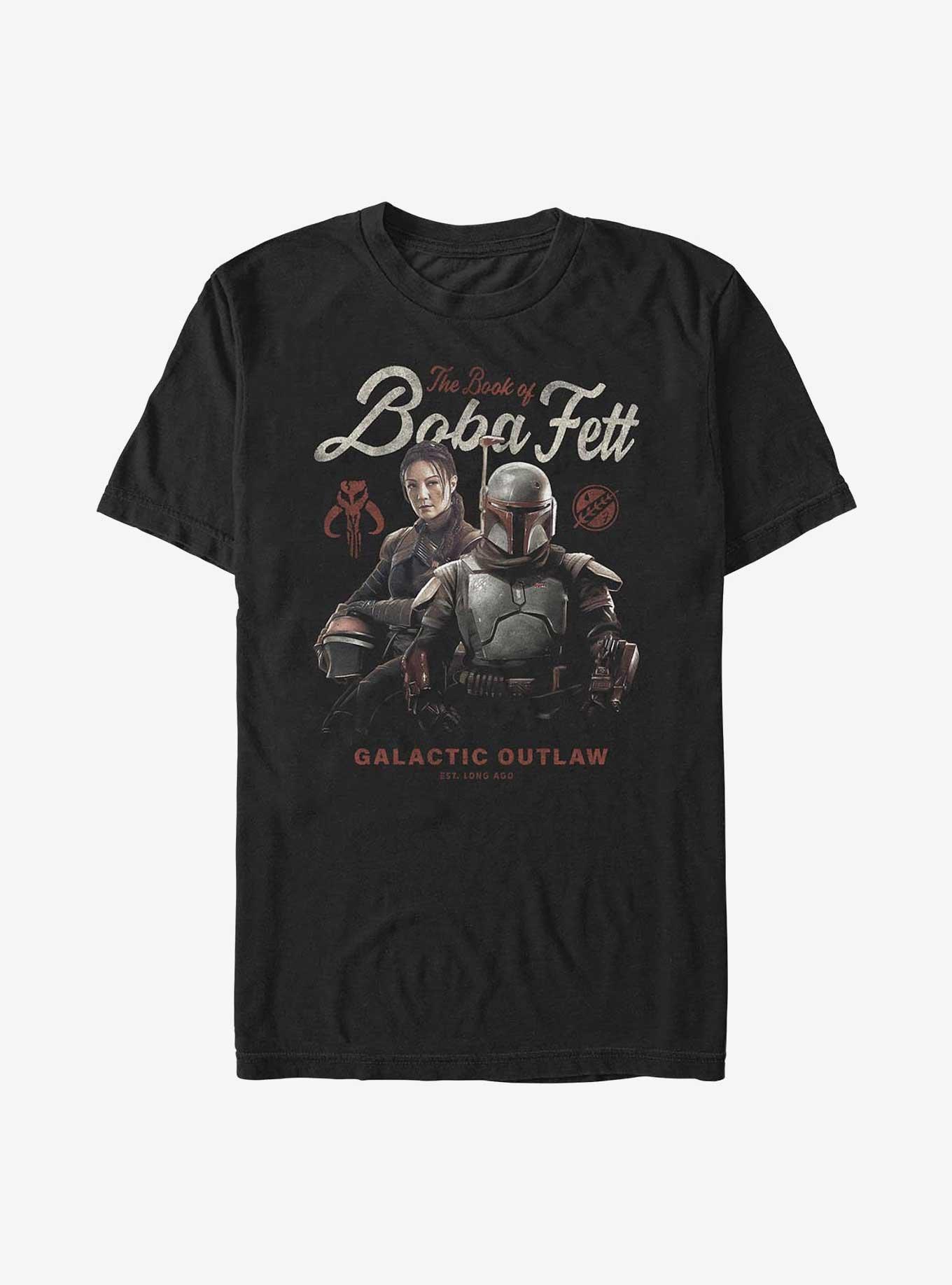 Star Wars: The Book Of Boba Fett Galactic Outlaw Established Long Ago T-Shirt, BLACK, hi-res