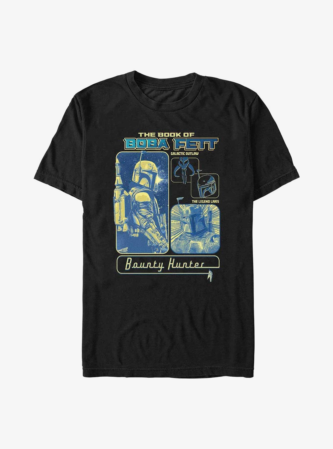 Star Wars: The Book Of Boba Fett Bounty Hunter Panels T-Shirt, BLACK, hi-res